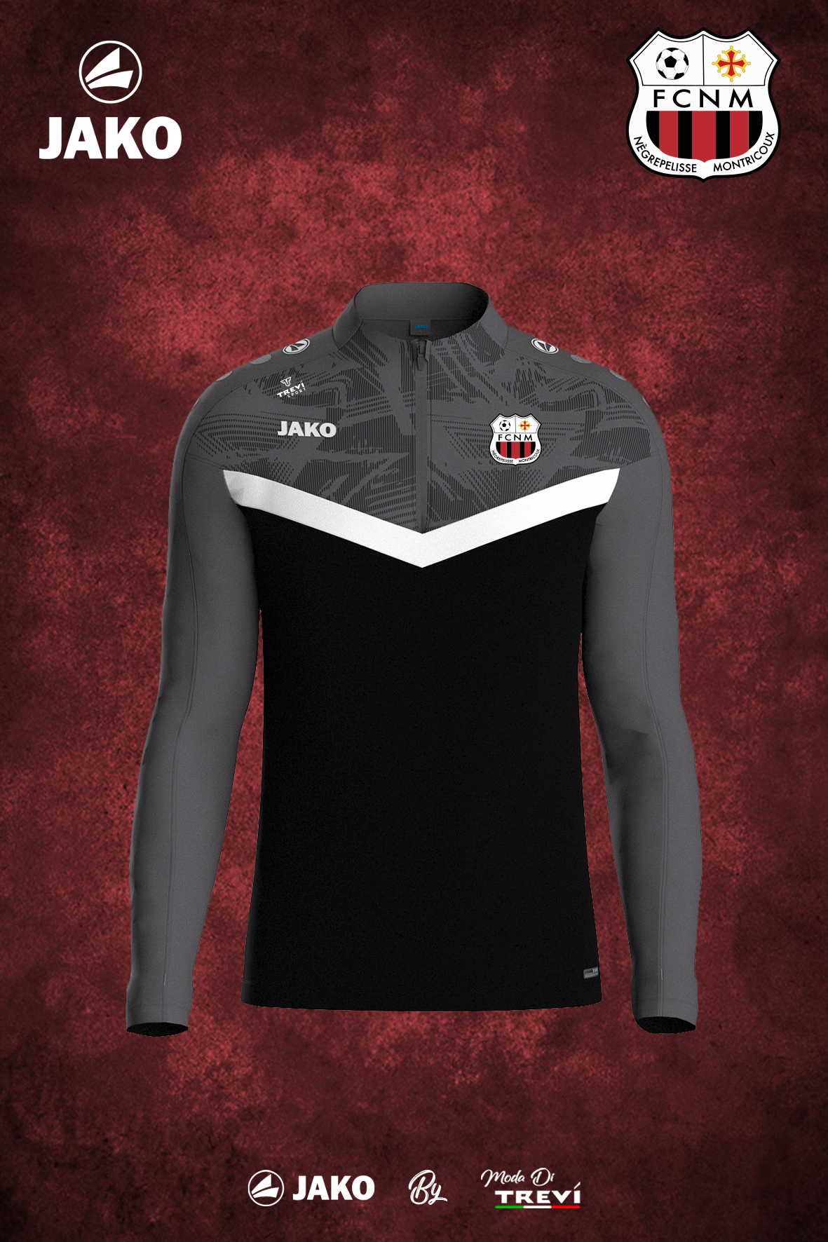 1/4 Zip Iconic Noir FCNM - 25/26