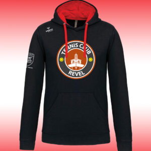 Sweat capuche coton Noir/Rouge TCR - 25/26