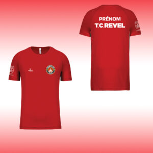 Tshirt polyester Rouge TC - AVEC PERSONNALISATION - 25/26