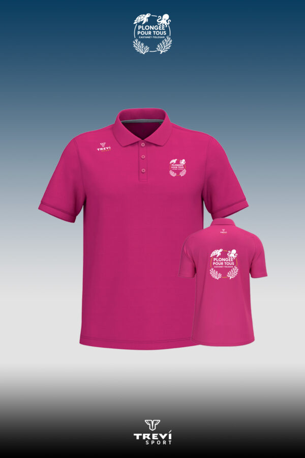 Polo piqué manches courtes Rose PPT - 25/26
