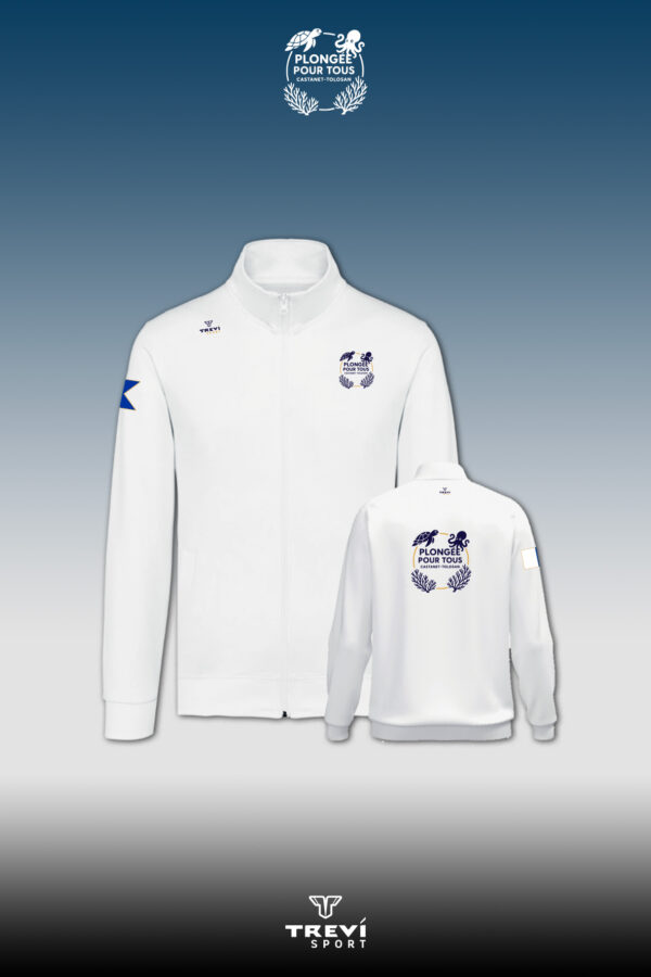 Veste molleton zippée Blanc PPT - 25/26