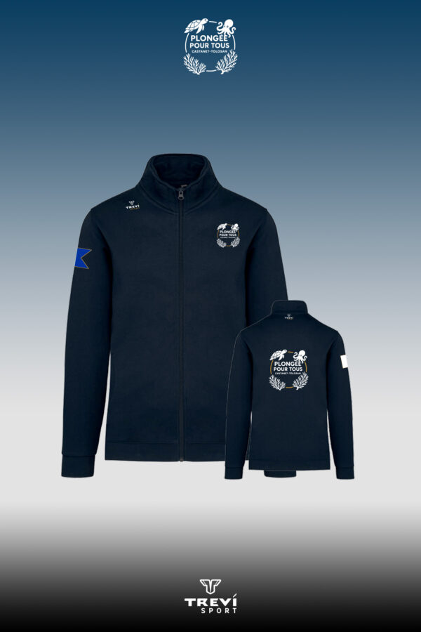 Veste molleton zippée Marine PPT - 25/26