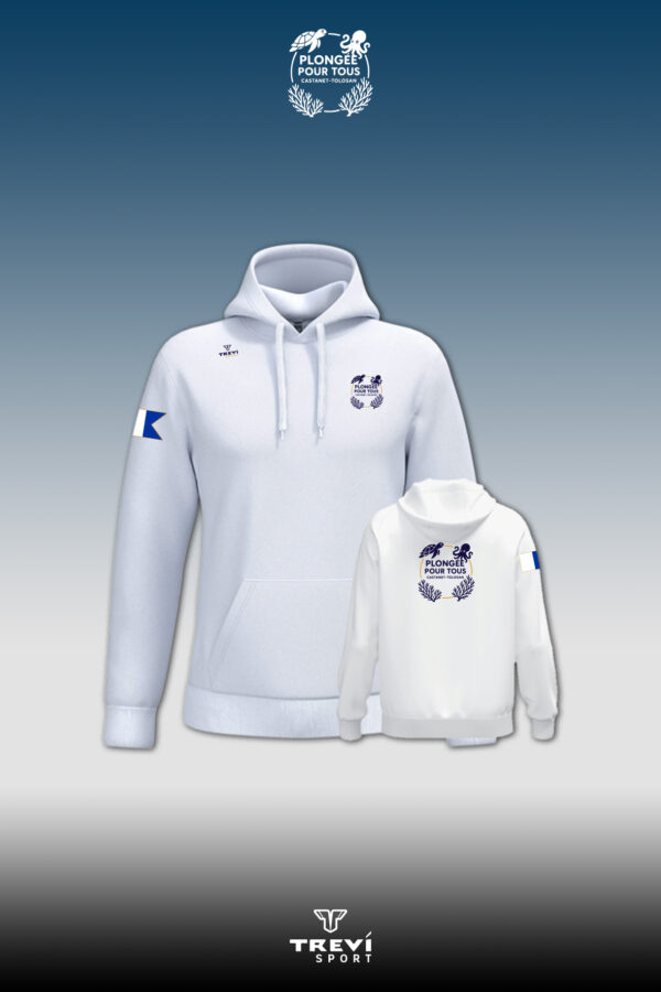 Sweat-shirt zippé capuche Blanc PPT - 25/26