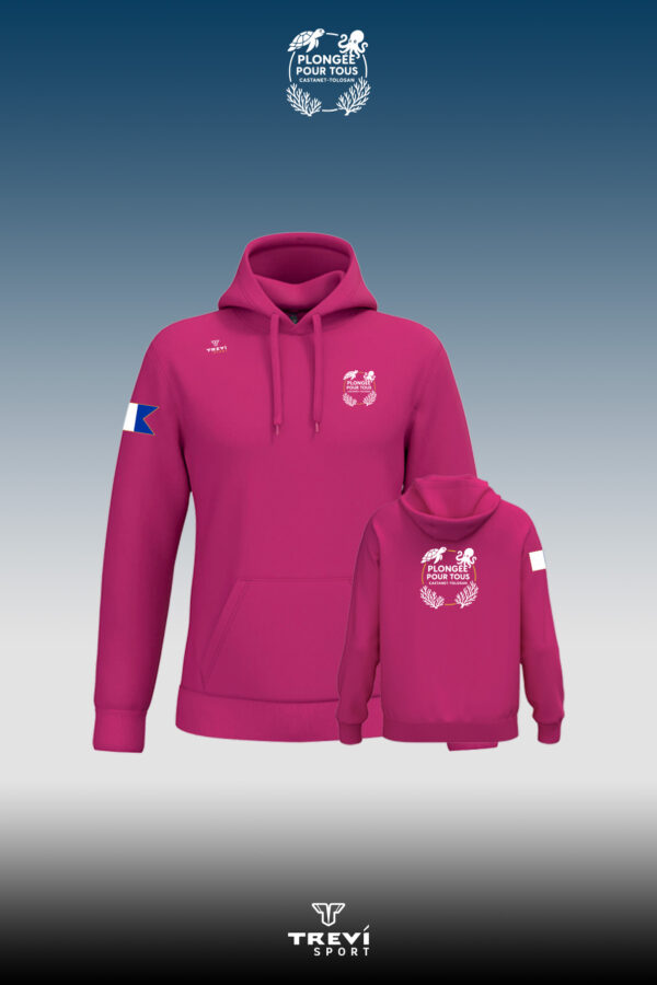 Sweat-shirt capuche Rose PPT - 25/26
