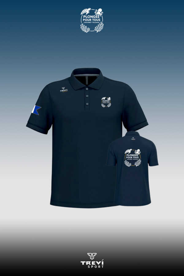 Polo piqué manches courtes Marine PPT - 25/26