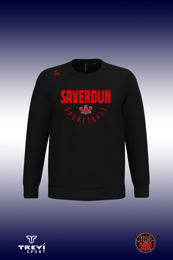 Sweat col rond noir - UAS BASKET