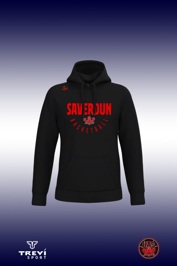 Sweat capuche coton noir - UAS BASKET