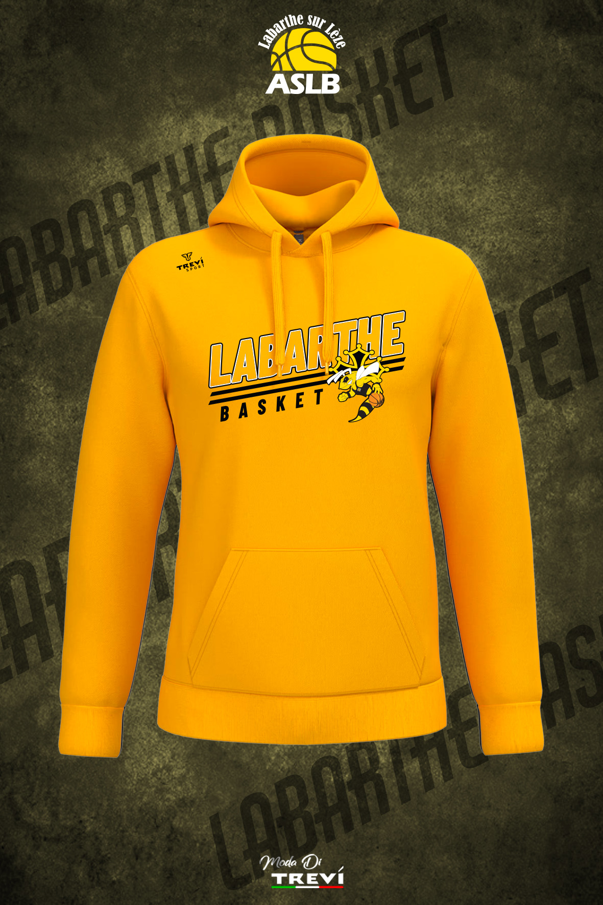 Sweat capuche coton Jaune ASLB - 26/27